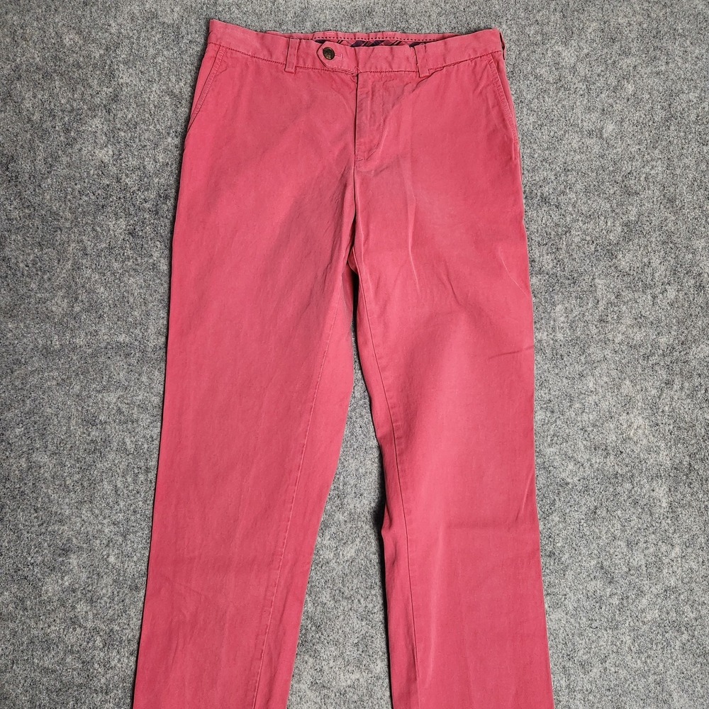 Brooks Brothers Milano Trousers Men 34x34 Red Chino Pants Straight Leg Preppy